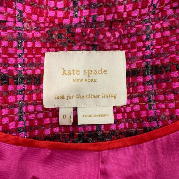 Kate Spade New York Pink Magenta Tweed Blazer - Picture 11 of 11